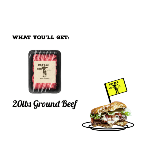 20 LBS. of Delicious Ground Round Hamburger Meat - Rabun Ranch Beef
